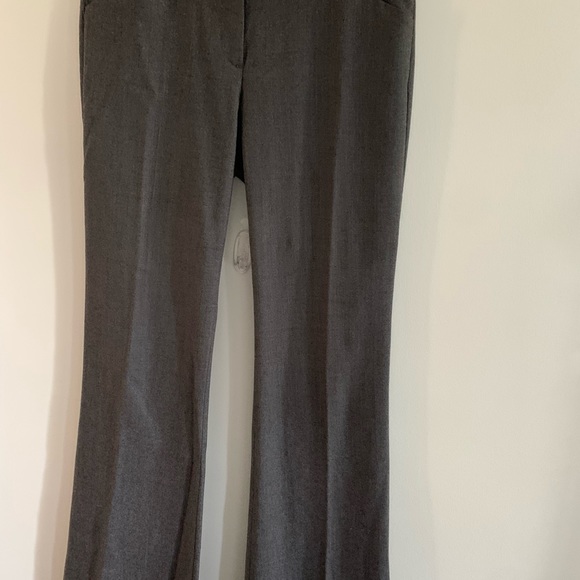 Theory Tailored Grey Wool Pants with flare boot cut. Purchased at Holt Renfrew. - Picture 6 of 7